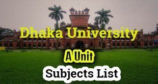 dhaka university a unit subject list