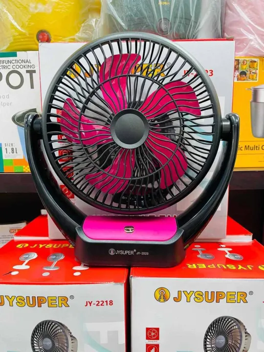 JYSUPER JY-2523 AC/DC Rechargeable 3600mAh Lithium Battery Four Speed Modes Portable Desk Fan