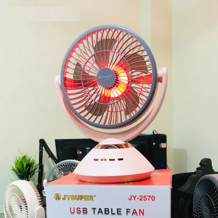 Jy Super JY-2570 Professional 6 Battery Rechargeable Portable Table Fan - Image 4