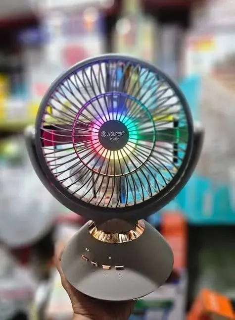 Jy Super JY-2570 Professional 6 Battery Rechargeable Portable Table Fan - Image 3