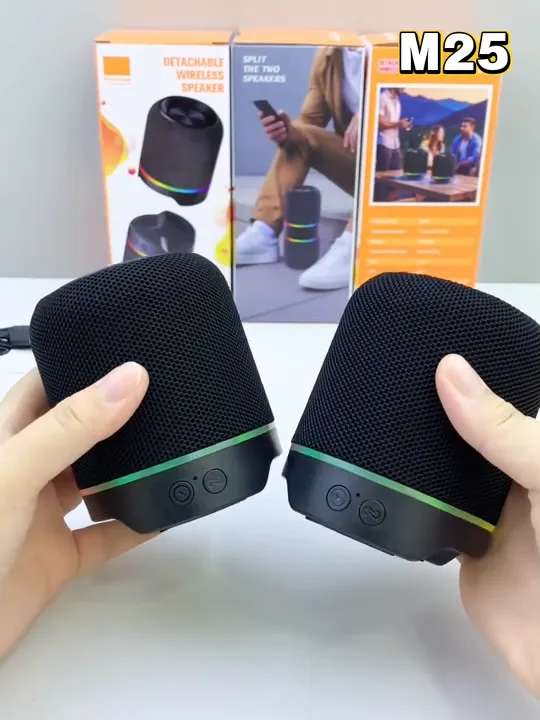 M25 Bluetooth, TF Card & FM Radio Supported Multi Functional Detachable Wireless Speaker With RGB Lighting Effects