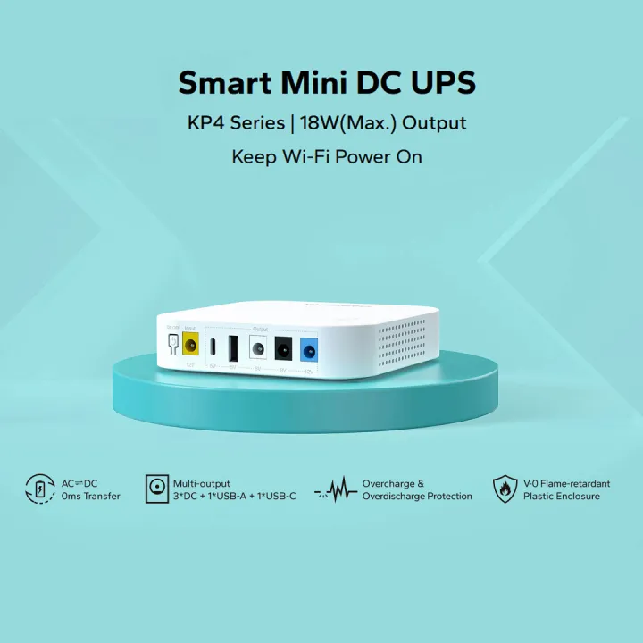 MARSRIVA KP4 10000mAh Smart Mini Router DC UPS 18Watt with 3 DC Output, 1 USB & 1 Type C Output - Image 4