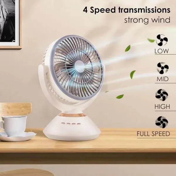Jy Super JY-2570 Professional 6 Battery Rechargeable Portable Table Fan